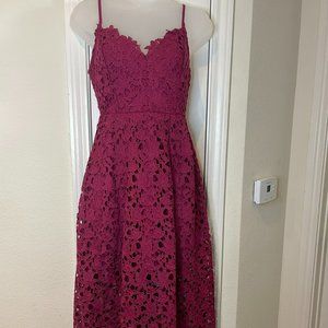 ASTR the Label - Lace A-Line Midi Dress - Size Small
